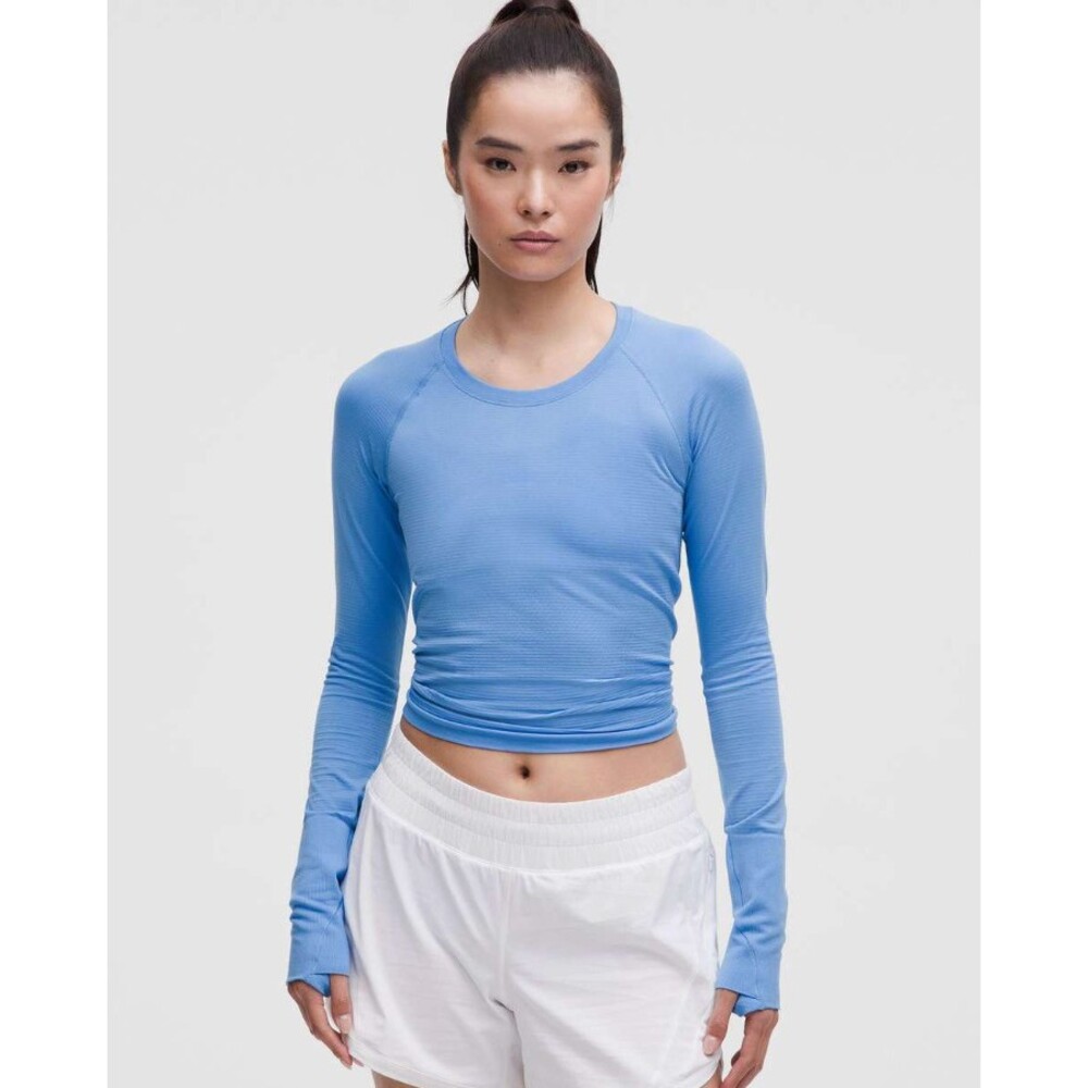 Lululemon NWT SET Align HR Short 4" AND Swiftly Tech LS 2.0 Waist Pool Party 6/8 - Picture 3 of 6